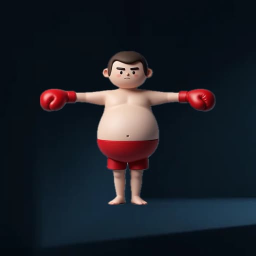 AI 3D model chibi boxer comparison