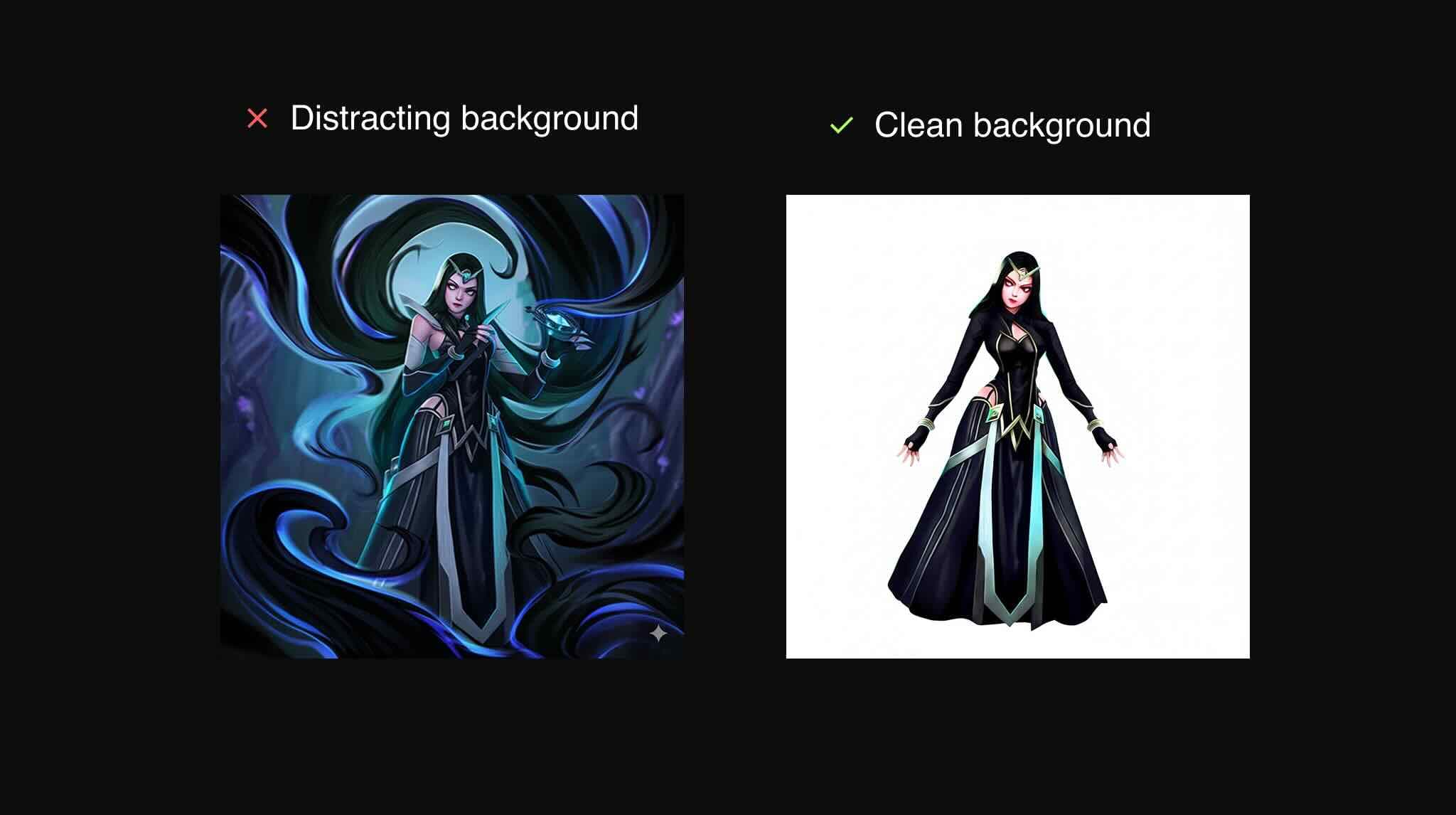 Example of using clean backgrounds for better 3D model conversion